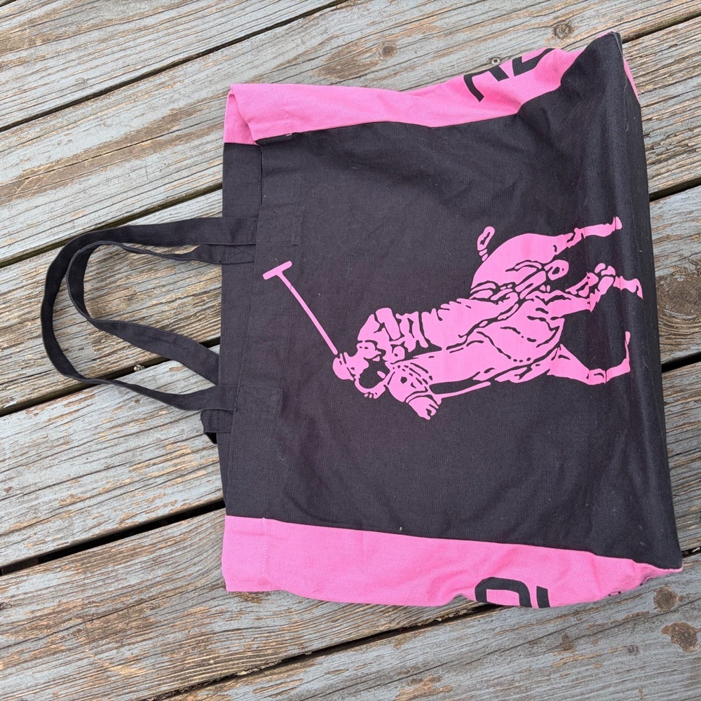 Polo by Ralph Lauren Big Pony Black Tote Pink Accents EST 2000 - Picture 9 of 9